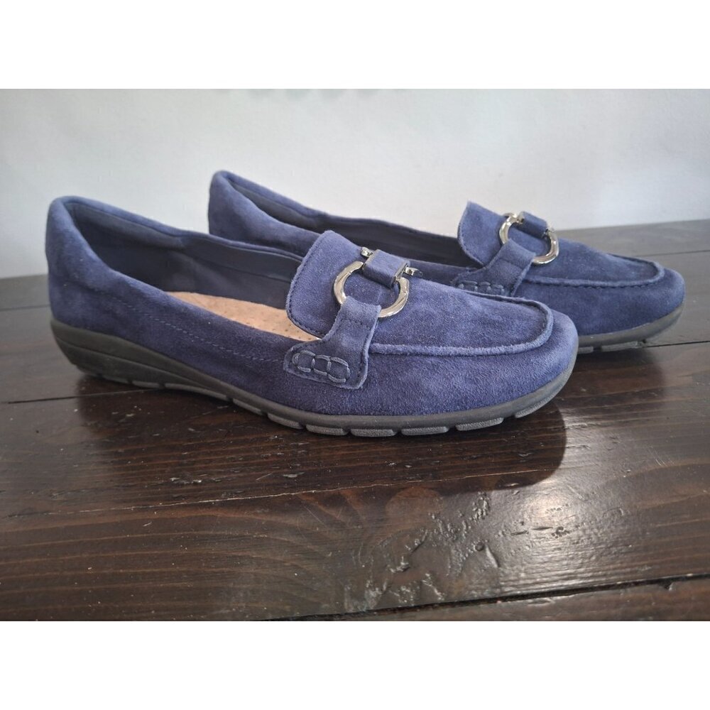 NWOB Easy Spirit Women's Avienta Blue Suede Loafer/Sz. 8M